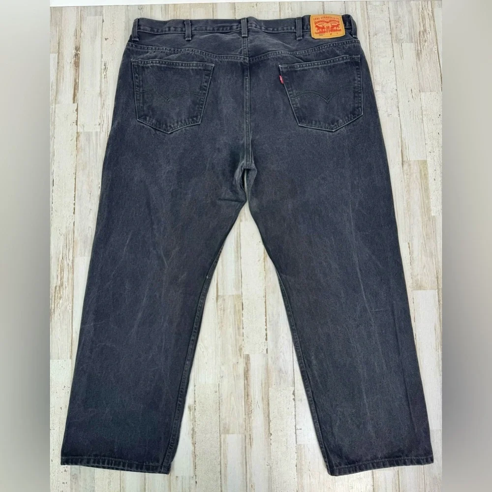 Levis Jeans Mens 46x30 Black 505 Straight Wide Leg Western Cowboy 100% Cotton
